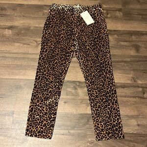 Sezane leopard print velvet pants NWT size
